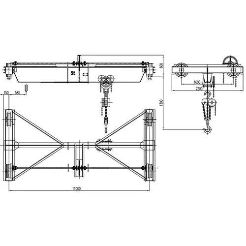 Manual Overhead Crane 5 Ton S11m H9.5m A3 | Hand Chain